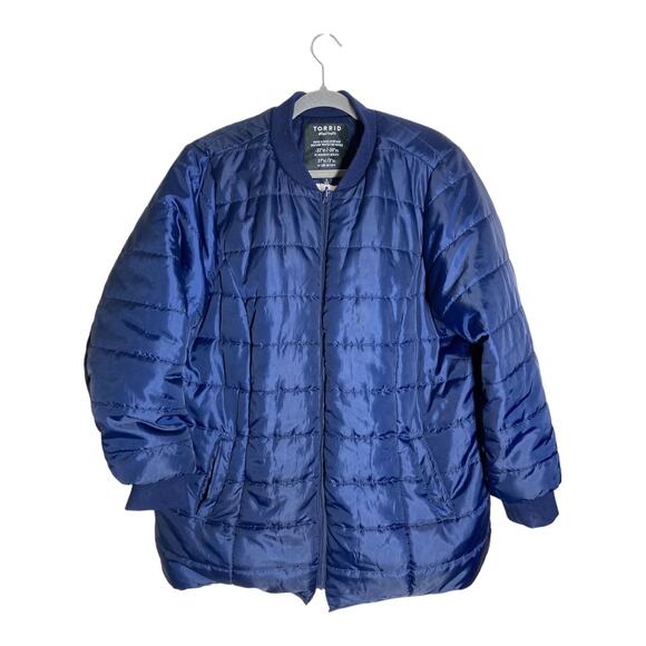 Torrid Blue Puffer Jacket Water and Wind Resistant - Picture 1 of 7